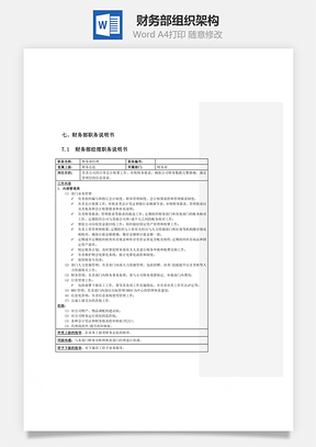财务部组织架构Word模板