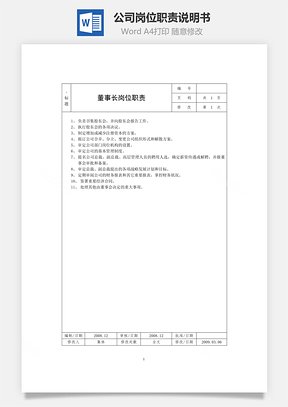 公司岗位职责说明书Word模板