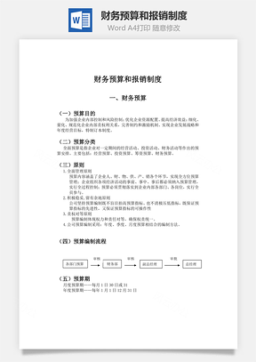 财务预算和报销制度Word文档