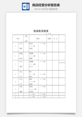 商店经营分析报告表Word文档