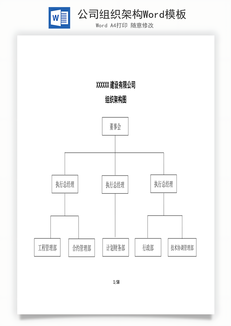 公司组织架构Word模板