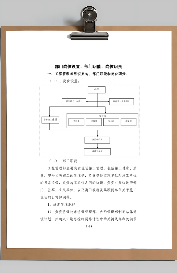公司组织架构Word模板