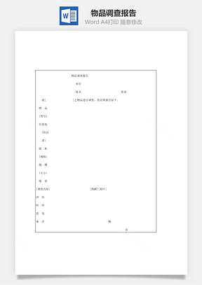 物品调查报告Word文档