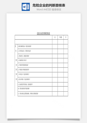 危险企业的判断查核表Word模板