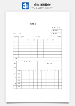 单据销售日报Word模板