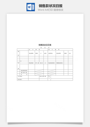 销售款状况日报Word模板