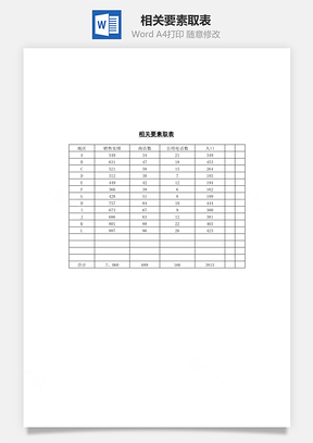 相关要素取表Word文档