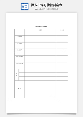 深入市场可能性判定表Word模板