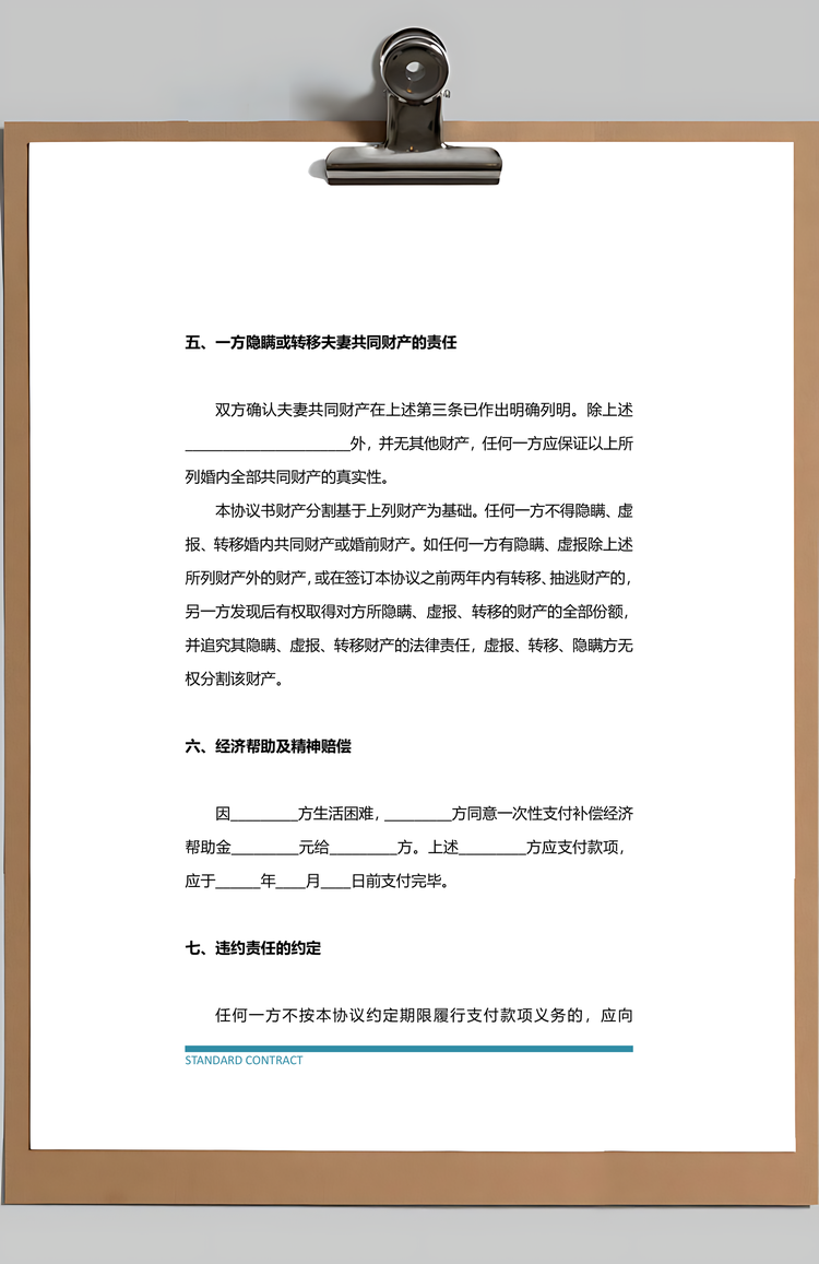 离婚合同范本Word模板