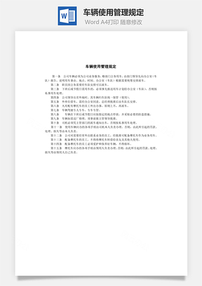 车辆使用管理规定Word文档