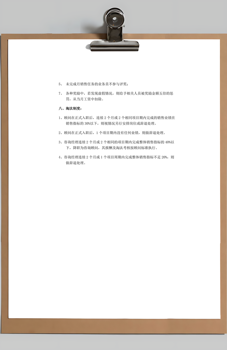 咨询工资待遇销售提成管理制度Word模板