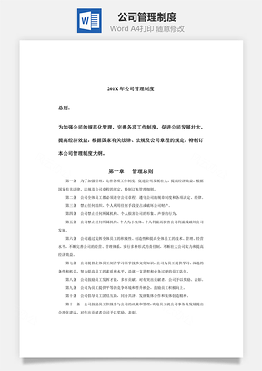 公司管理制度Word文档