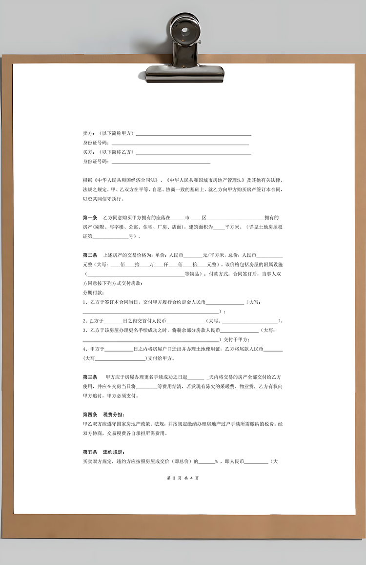 房屋买卖合同Word模板