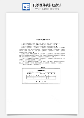 门诊医药费补助办法Word文档