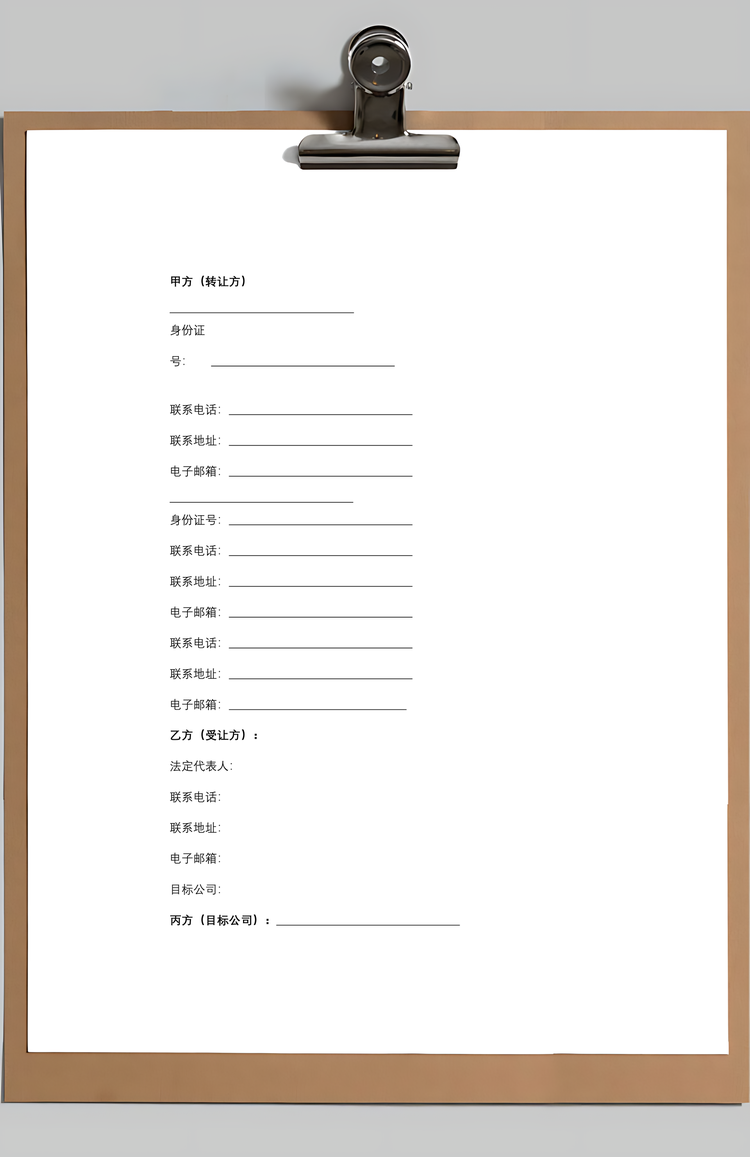 股权转让合同协议书范本精品Word模板