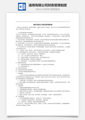 通用有限公司财务管理制度Word文档