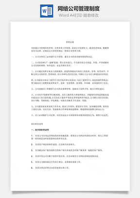 网络公司管理制度Word文档