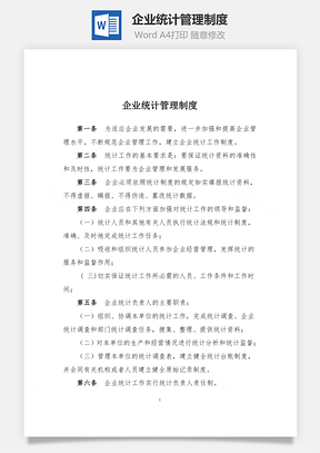 企业统计管理制度Word文档