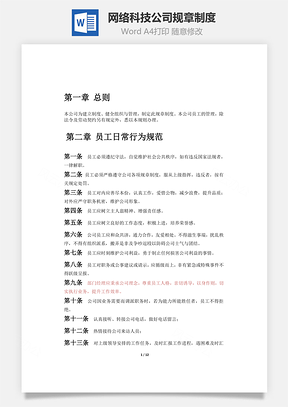 网络科技公司规章制度Word文档