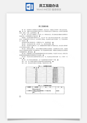员工互助办法Word模板