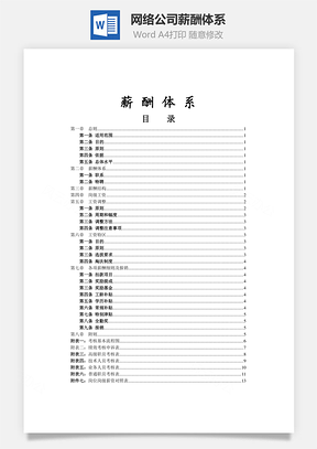 网络公司薪酬体系Word模板