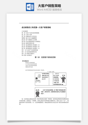 大客户销售策略Word模板