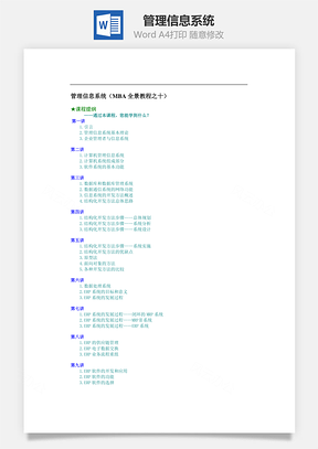 管理信息系统Word模板
