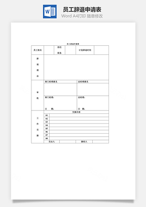 员工辞退申请表Word模板