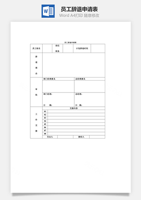 员工辞退申请表Word文档