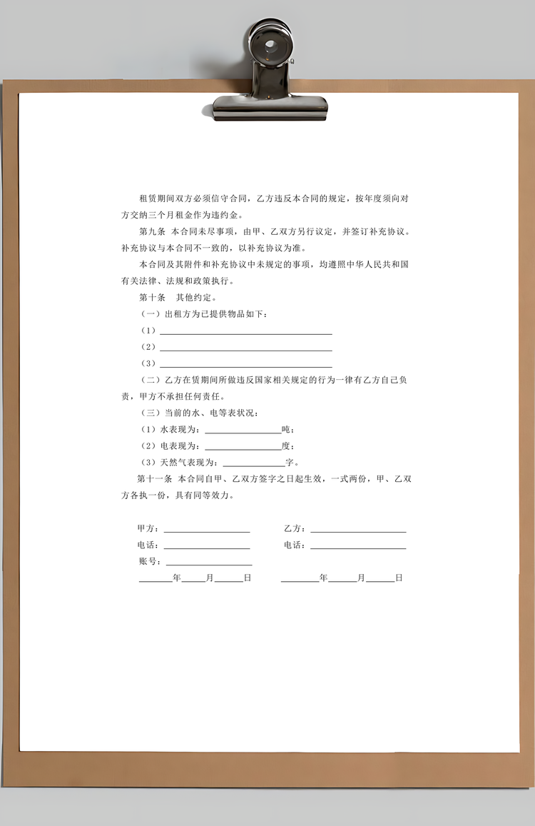 个人租房合同Word模板