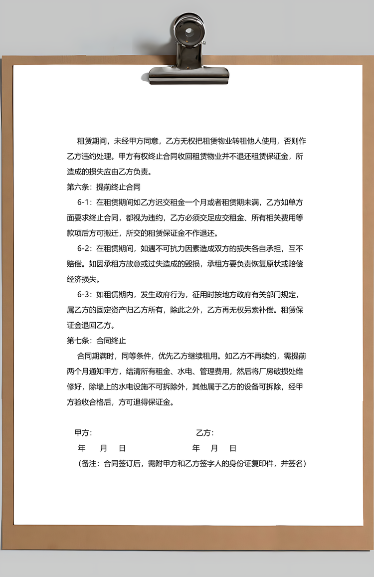 租赁合同Word模板