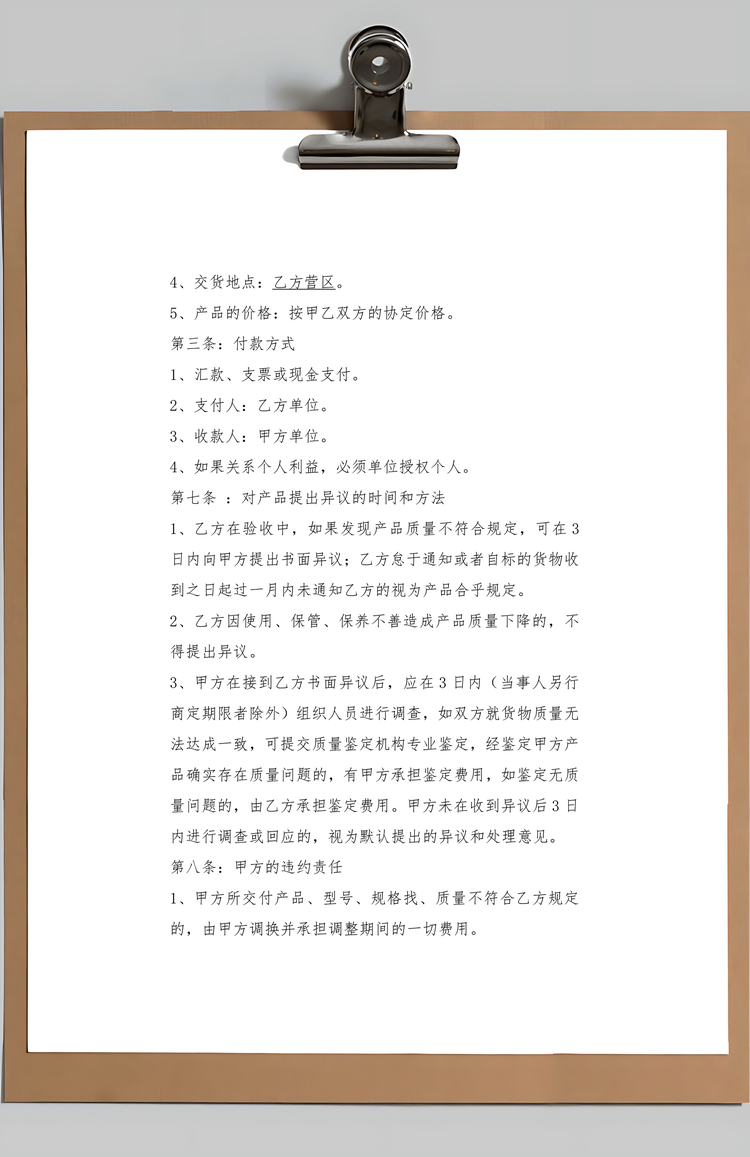 材料采购合同及补充合同Word模板