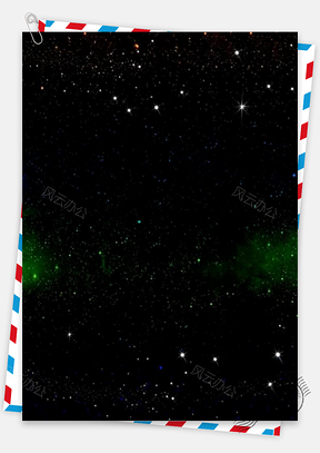 信纸简约黑色商务风星空Word模板