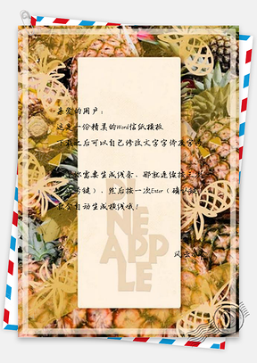 信纸彩色菠萝底纹设计