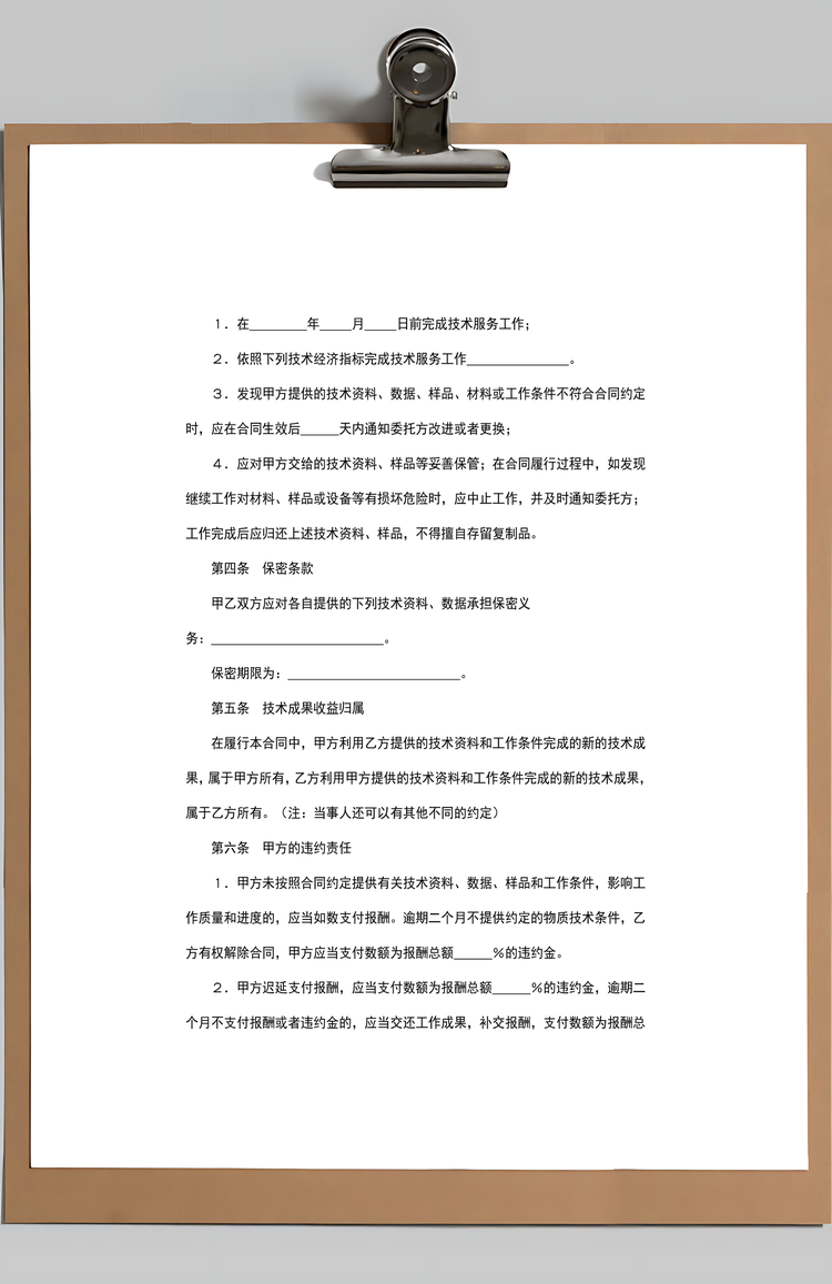 技术服务合同范本Word模板