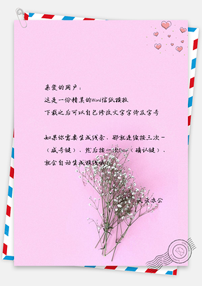 信纸小清新手绘唯美干花束