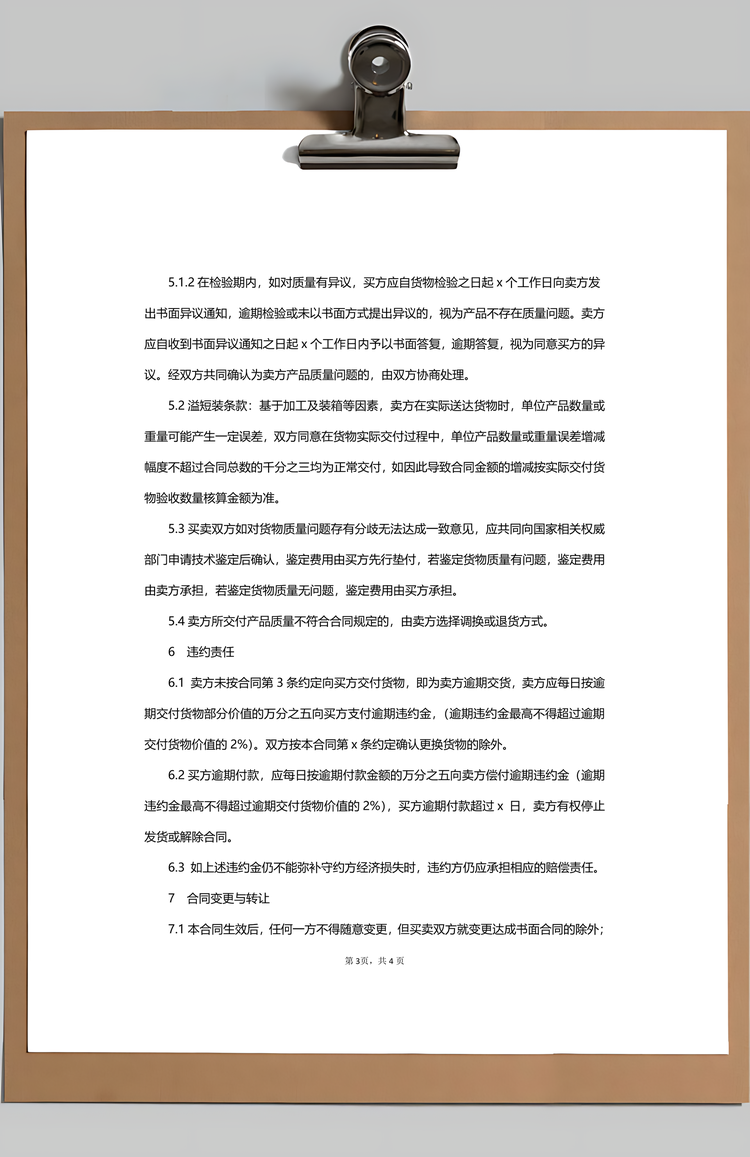 货物销售合同Word模板