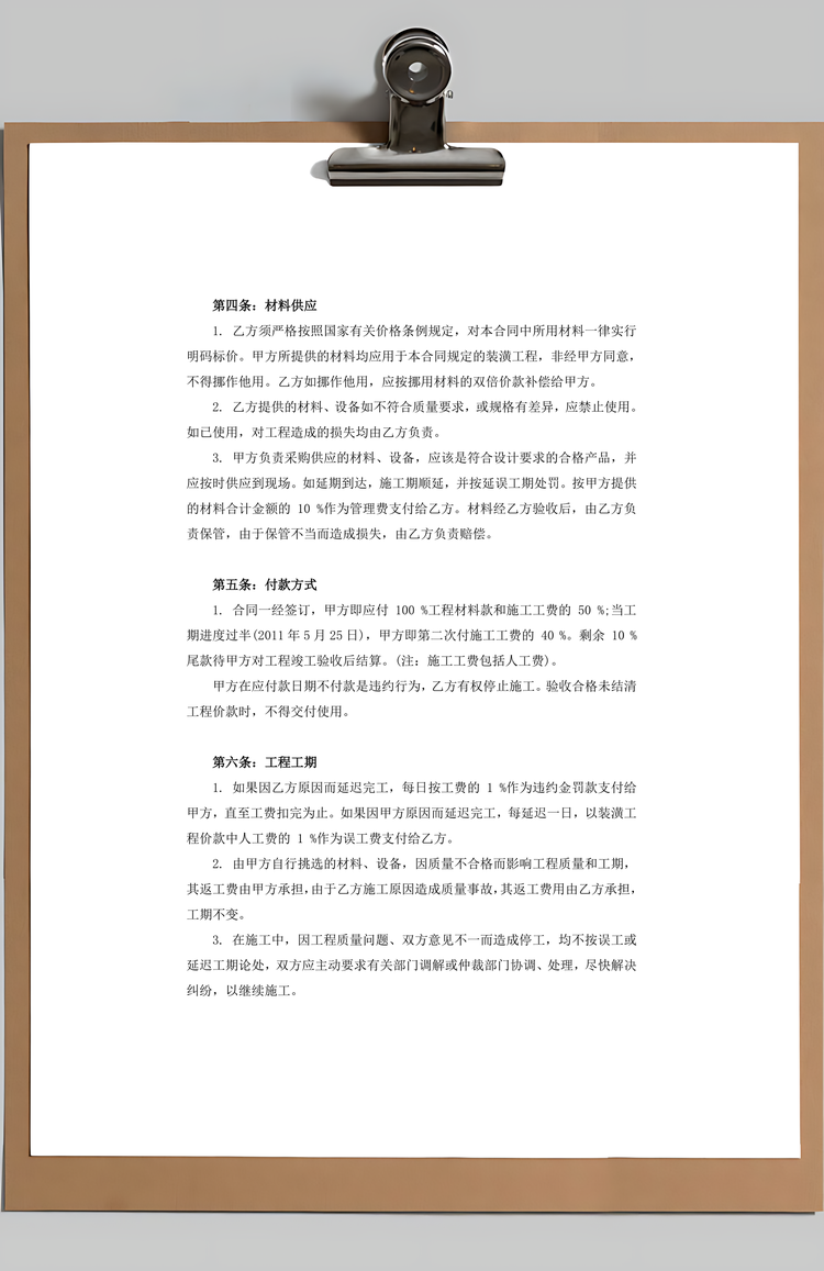 房屋装修合同Word模板