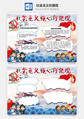 社会主义核心价值观心得手抄报Word模板