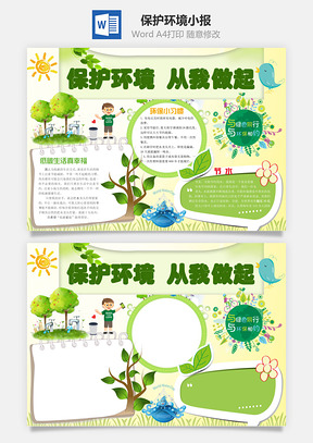 保护环境小报Word模板