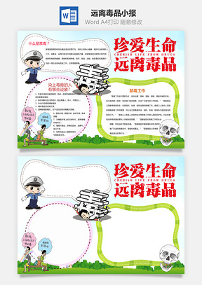禁毒手抄报Word模板