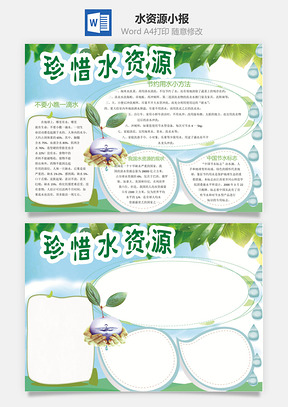 水资源小报Word模板