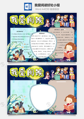 我爱阅读好处手抄报Word模板