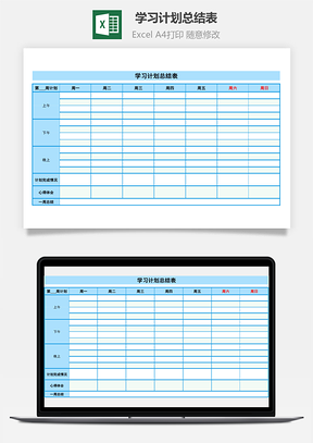 学习计划总结表