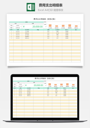 费用支出明细表（财务记账）