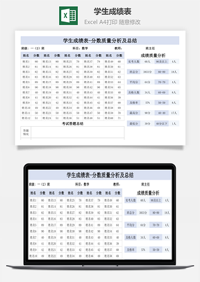 学生成绩表分数质量分析及总结