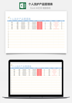 个人洗护产品管理表