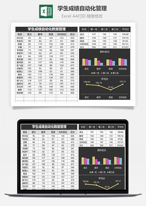 学生成绩自动化管理Excel模板