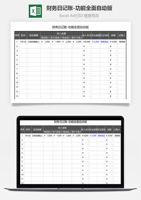 财务日记账-功能全面自动版