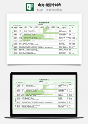 电商运营计划表